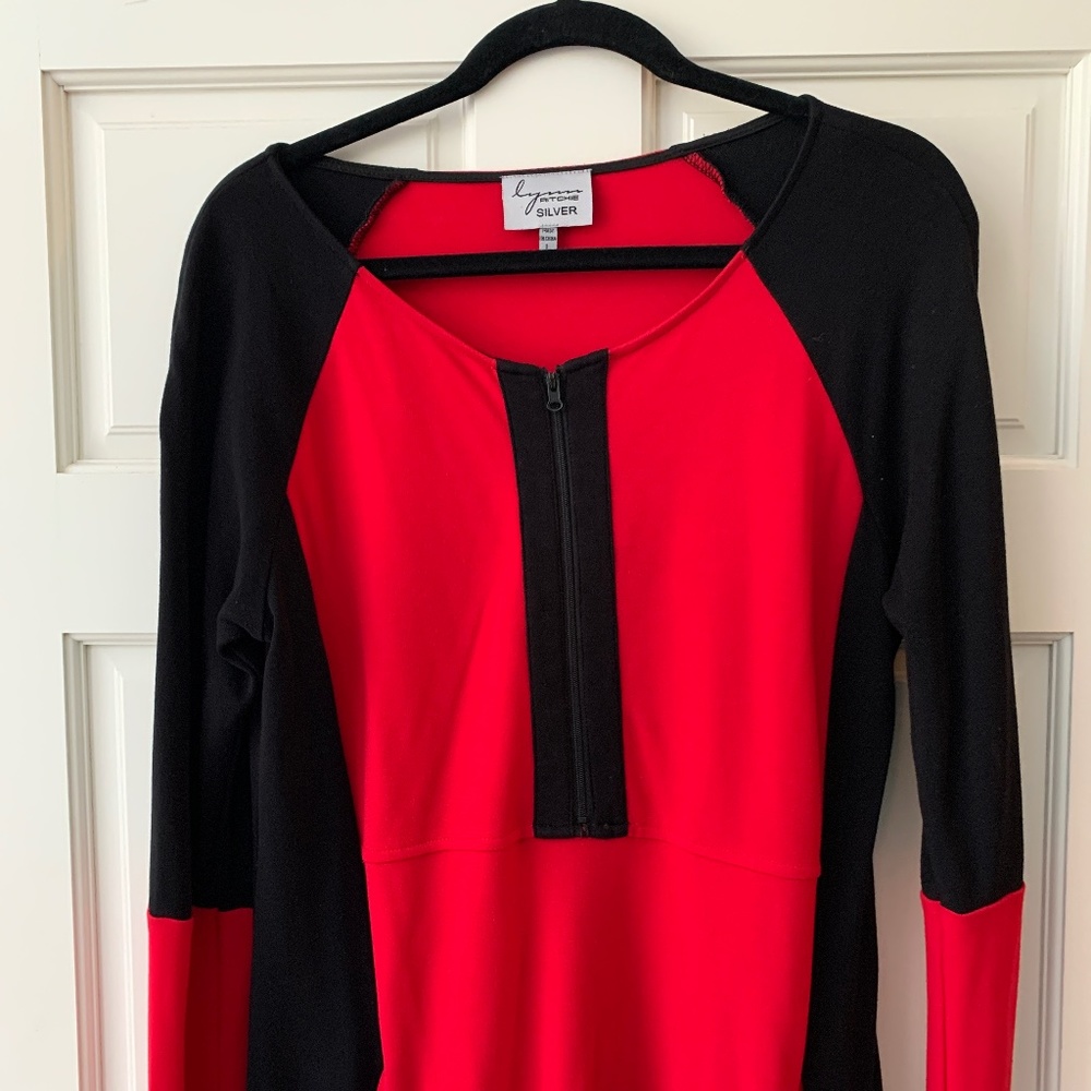 Lynn Ritchie red and black mini dress - size L